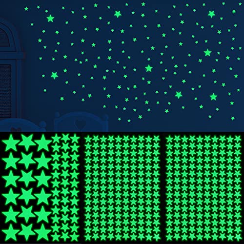 Glow in The Dark Star Stickers, Glow Stickers for Ceiling and Wall, Fantastic Wall Decorations for Bedroom, Wall Stickers Room Decor (354 Stars)