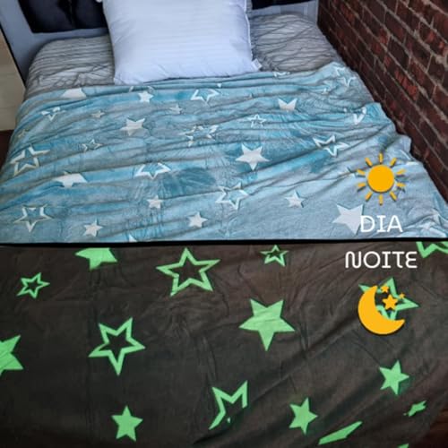Manta Infantil De Microfibra Solteiro Que Brilha No Escuro estrelas