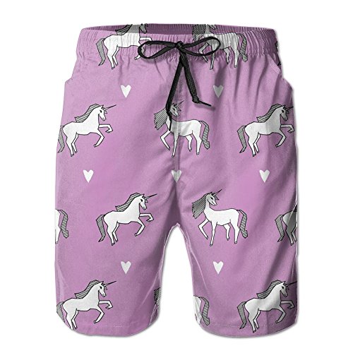Wangersh2 new little girls unicorn men's beach pants,shorts beach…