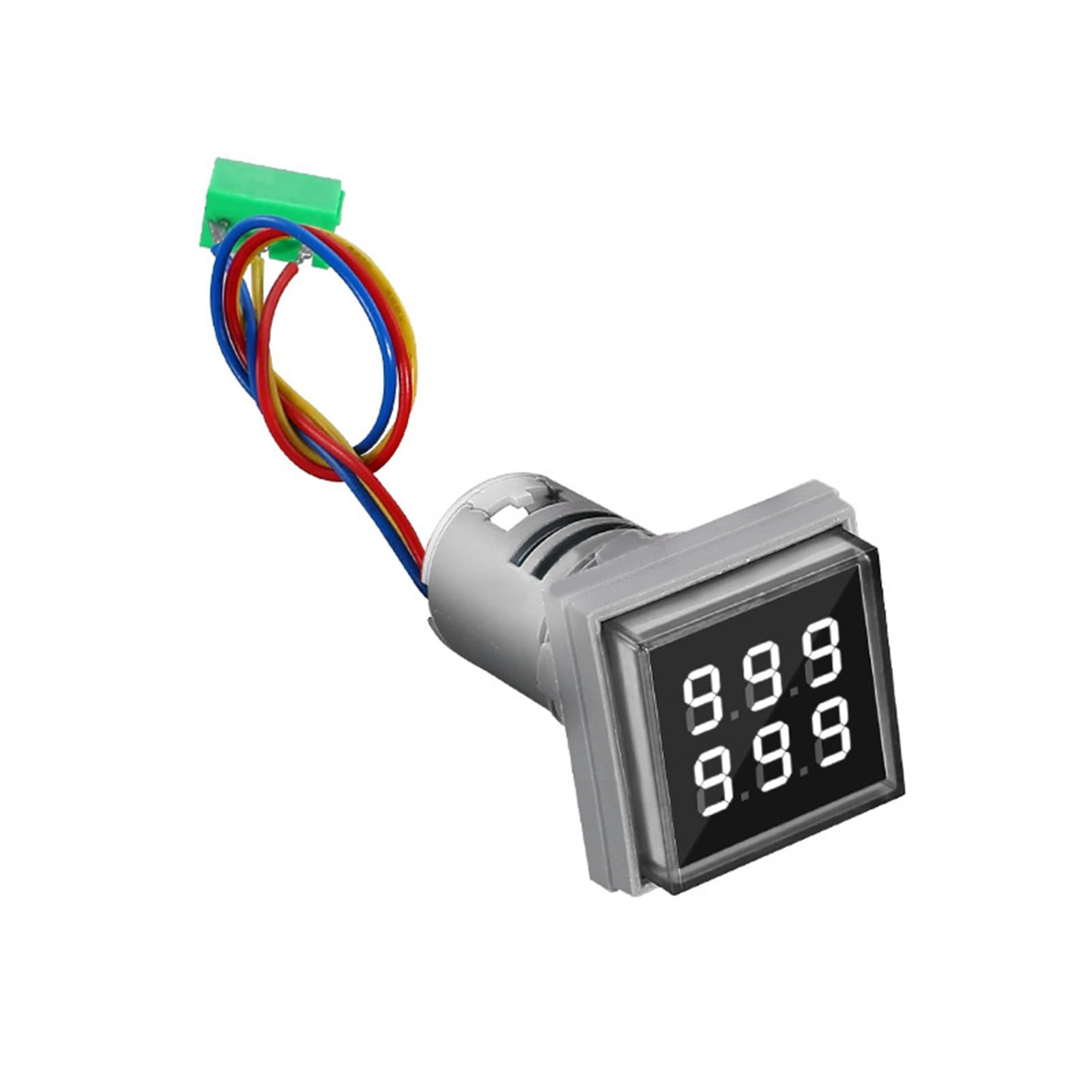 Buxuaaaa White Ac220v Count Meter With Ventilation Hole Digital Display Counter Square Counter Meter 0-999999 22Mm Hole Mount Electrician Tool
