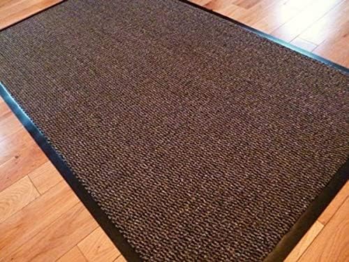 TrendMakers Extra Large Entrance Door Mat 120cm x 180cm Rubber Backed Non Slip - Grey/Black