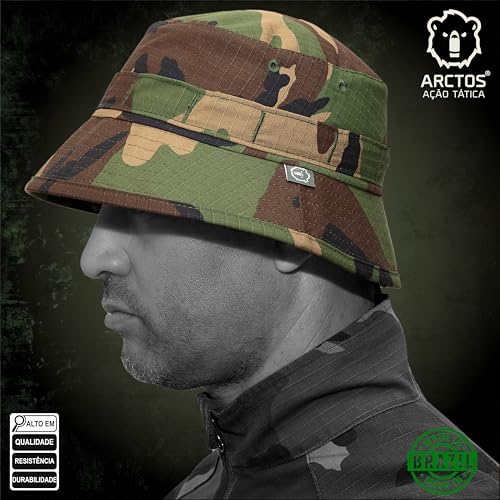 Chapéu Bucket Hat Ripstop Camuflado Proteção UV Para Patrulha Trilha Pesca Masculino E Feminino ARCT
