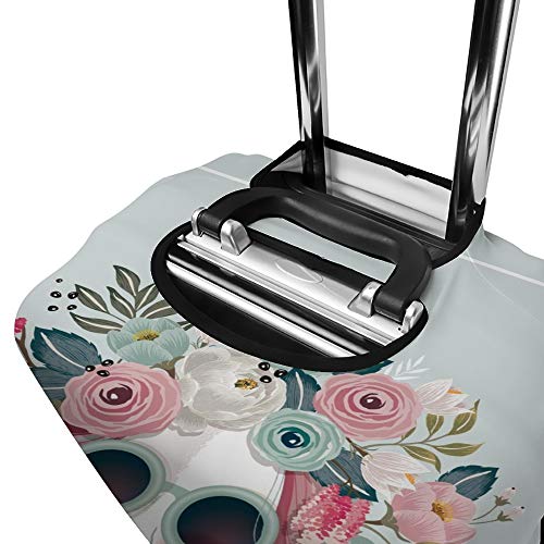 Housse de protection pour bagages voyage motif coiffe florale extensible