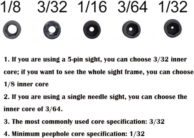 Archery 37/45 Degree Hooded Peep Sight Compound Bow Peep Sight Inner Core 6X 8X Clarifier Aperture Lens Kits