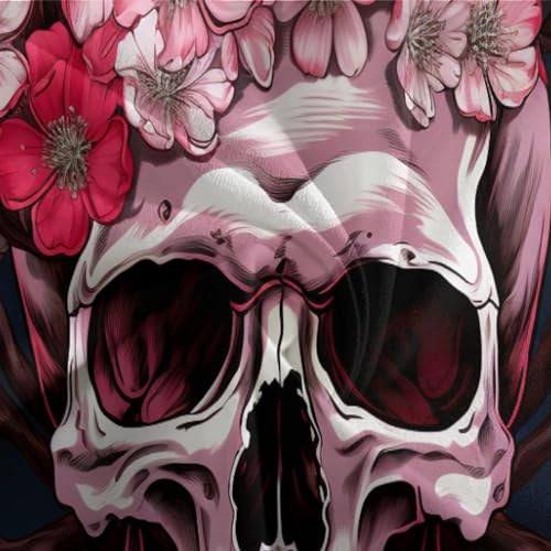 Set de edredón de calavera 3D y flores estilo gótico japonés 8