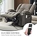 Reedvales Oversized Recliner Chair for Adults, Swivel Rocker Recliner with Heat and Massage Lazy Boy Recliner,Recliner Chairs Single Sofa Seat with Cup Holders(Grey, Electric)