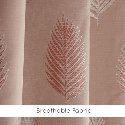 Image of FRESH FROM LOOM Anti-Wrinkle 6ft Curtains | Premium Jacquard Design | Sun Blocking 80% | Ideal for Doors & Large Windows, Luxury Curtain (6ft, Dusty-Rose, 2pc Set)