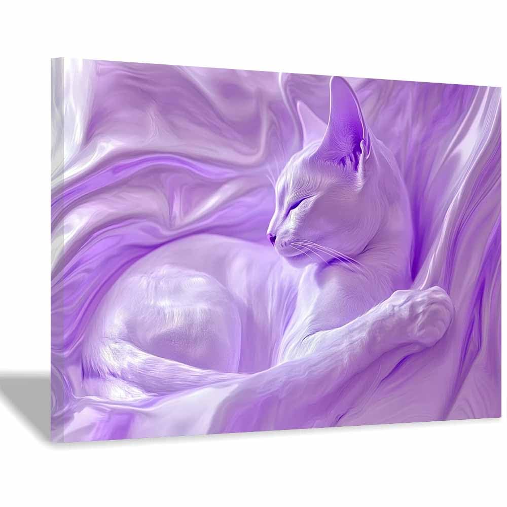 JOSUE Large Animal Canvas Wall Art Minimalist Modern Large Panoramic Landscape Artwork for Living Room Bedroom Bathroom Office Home Decor(Purple 63)-70x100cm Framed