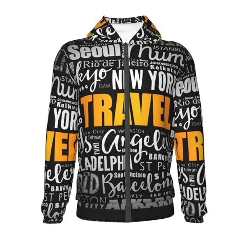Travel Kid Hoodies Boys Zip Up Sweatshirts Girls Pullover with Pocket2