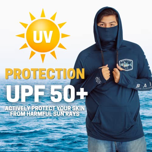 Fishing Shirts for Men,UPF50 Hooded Long Sleeve with Gaiter, Sun Protection Dry Fit Apparel, Face Mask, Fishing Clothes2