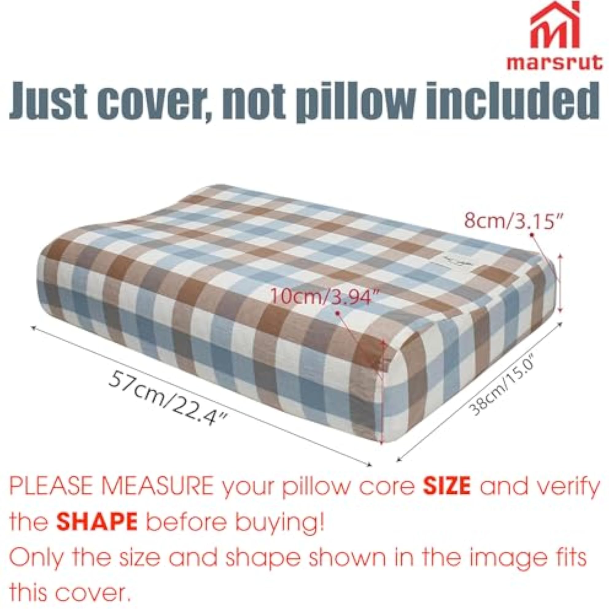 Contour Pillow Case Cotton Pillowcase Covers with Zipper
