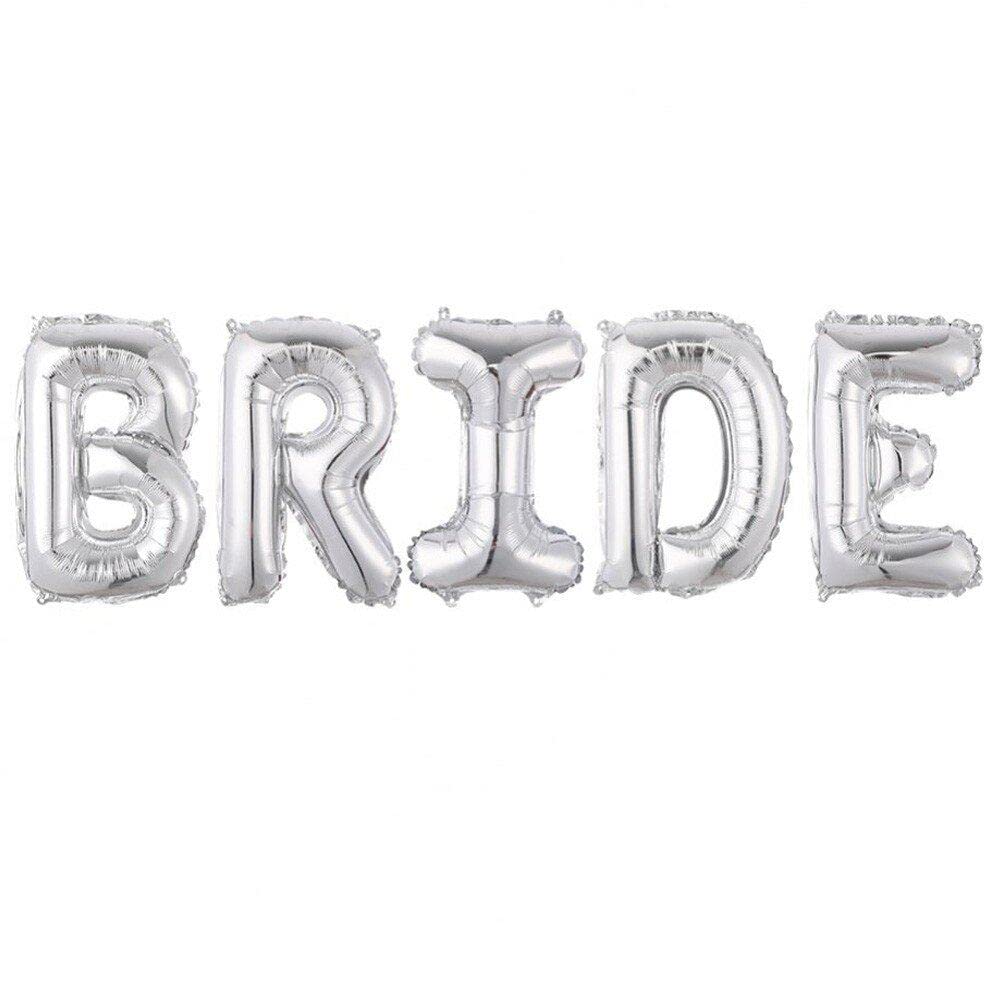 Fituenly Silvery 32 Inch Silver Bride Balloons Huge Letter Foil Balloon For Bridal Shower Decorations Silver Giant Balloons Foil Bride Letter Balloons For Wedding Engagement Decor