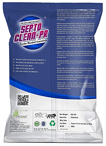 Image of Septo Clean - PR Toliet Cleaner, Septic Tank Cleaner and Odor Remover, Natural and Effective Bacteria Powder (500g) Pack Of 1