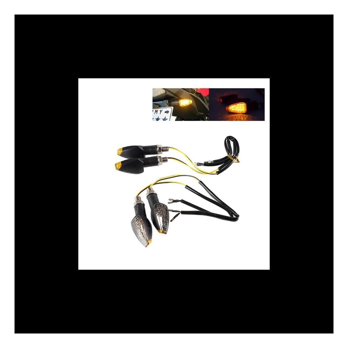 Indicateurs de Tournage de Moto Indicateurs de moto coulant clignotants 14 LED 12V moto indicateur LED clignotant lampe ambre