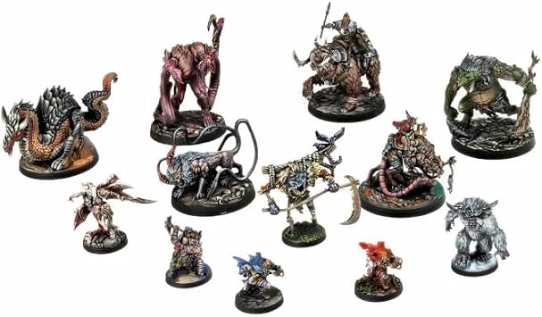 Dungeons & Lasers: Horrors of Deuslair - 15 Miniatures with Scenic Bases - DND Figurine Set for Tabletop RPG Games 5E Compatible - Unpainted and Unassembled - Ages 14+