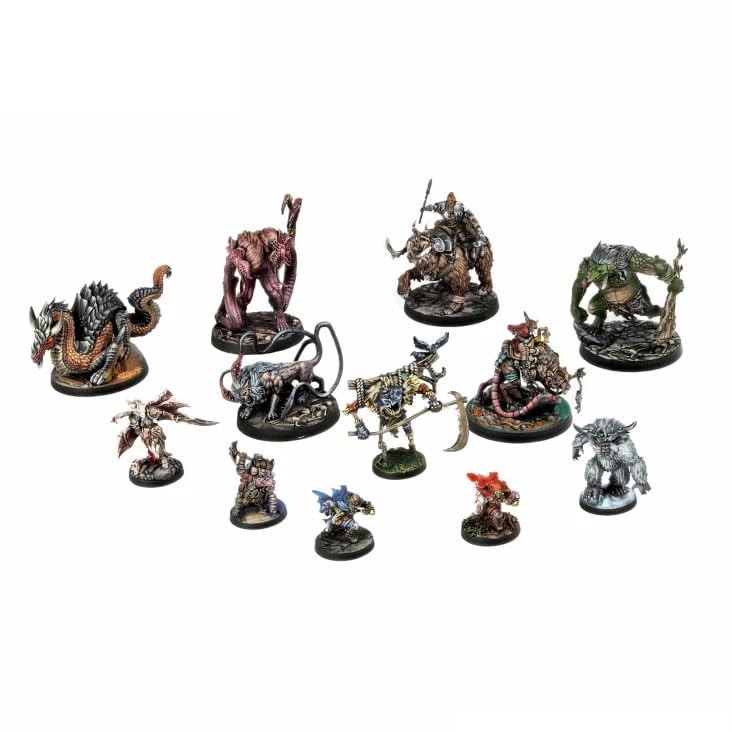 Dungeons & Lasers: Horrors of Deuslair - 15 miniature con basi sceniche - Set di statuette DND per giochi di ruolo da tavolo 5E compatibili, non verniciate e smontate, età 14+