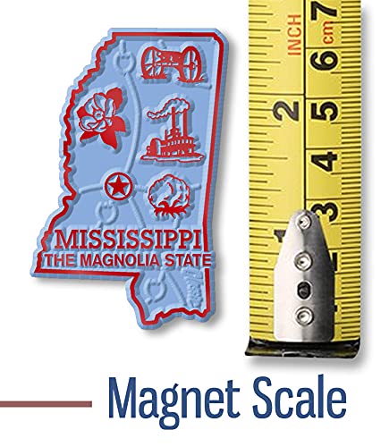 Imán decorativo pequeño Mississippi clásico de caucho miniatura 2