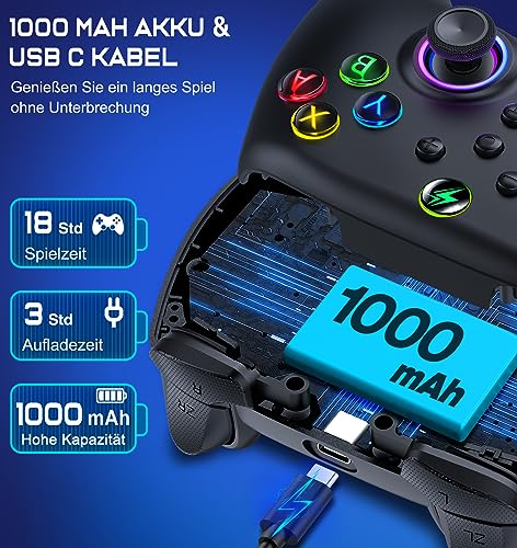 HELLCOOL Mando Pro para Nintendo Switch/Lite/OLED,Mando Inalámbrico con Luz RGB, Función Programable/Turbo/Despertar, Control Preciso, Vibración Doble Motor - Switch Controller con PC/Android/iOS - imagen 7