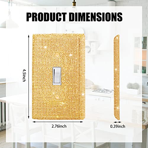 Image of Shiny Golden Rhinestones Wall Plates Light Switch Decorative Cover Plate Single Toggle Rhinestones Outlet Covers Wall Plate Decorative