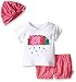 Rosie Pope Baby Girls' Watermelon Rain 3 Piece Set with Matching Turban
