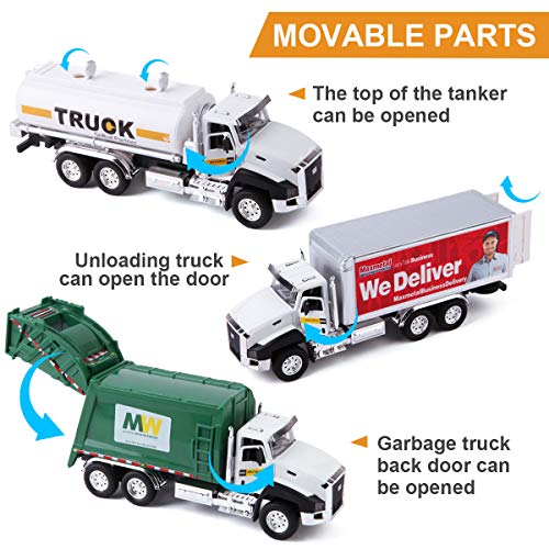 image for ArgoHome 3 Pack of Car Toy Set Play Vehicles in Carrier Truck, Postal 