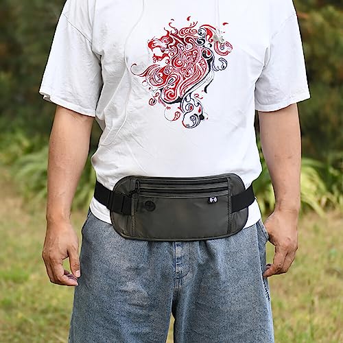 Mufern Bolsa de cintura de viagem invisível para passaporte Bolsa de cinto de dinheiro Carteira de s