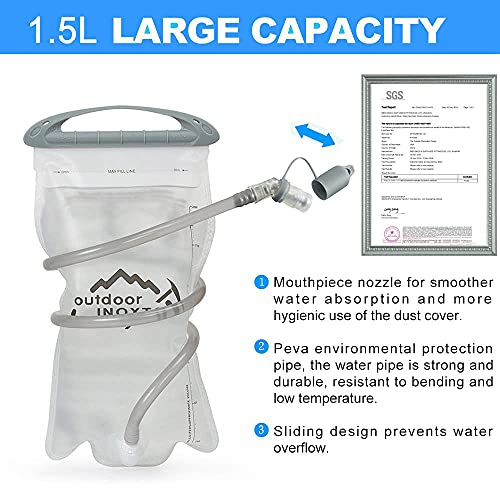 Image of INOXTO Hydration Vest Backpack, Lightweight Running Water Vest With 1.5L Bladder Bag for Hiking, Trail Running, Cycling, Marathon - Daypack for Women Men