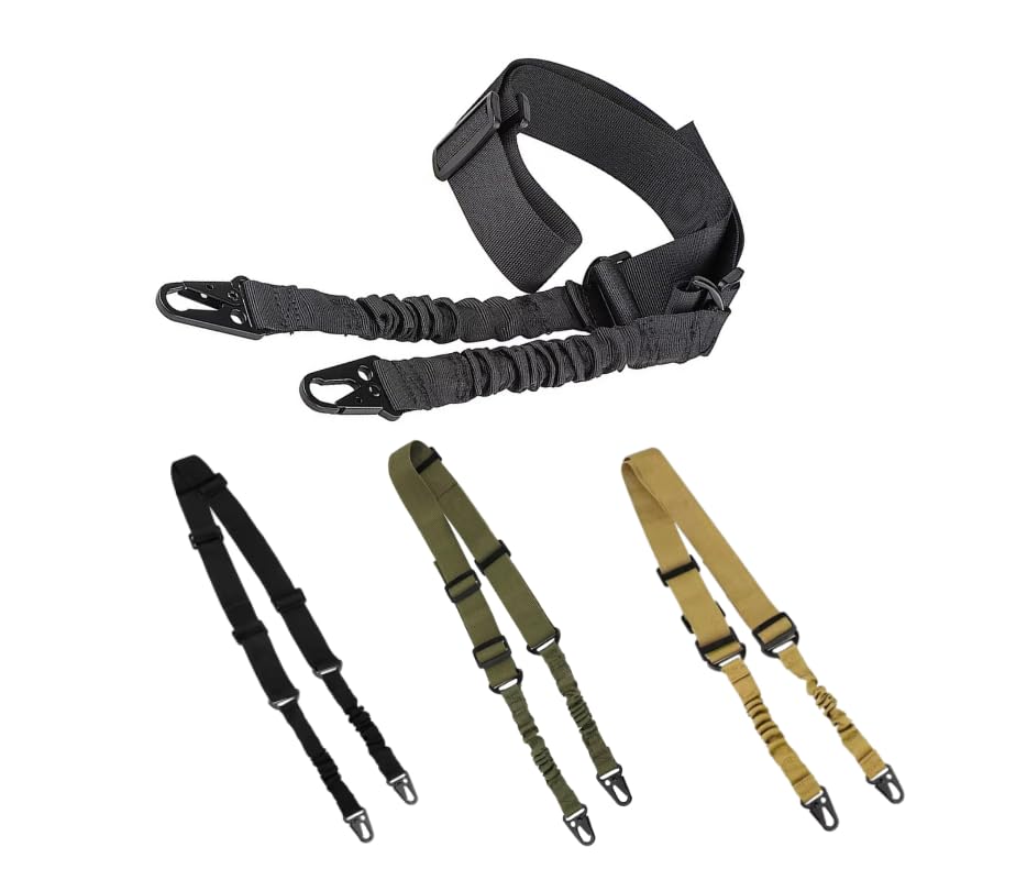 Correa Tactica para Rifle, de Nailon, 2 Puntos Ajustable para Airsoft, Caza 3 Colores (Verde Oliva, Normal)