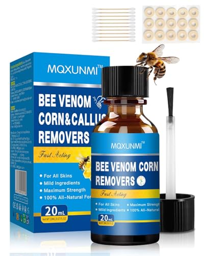MQXUNMI Removedor de Maíz con Veneno de Abeja, 20 ml Máxima Potencia, Eliminador de Callos Líquido para Pies, Acción Rápida, para Adultos, Personas Mayores, Adolescentes, Corredores, Senderistas