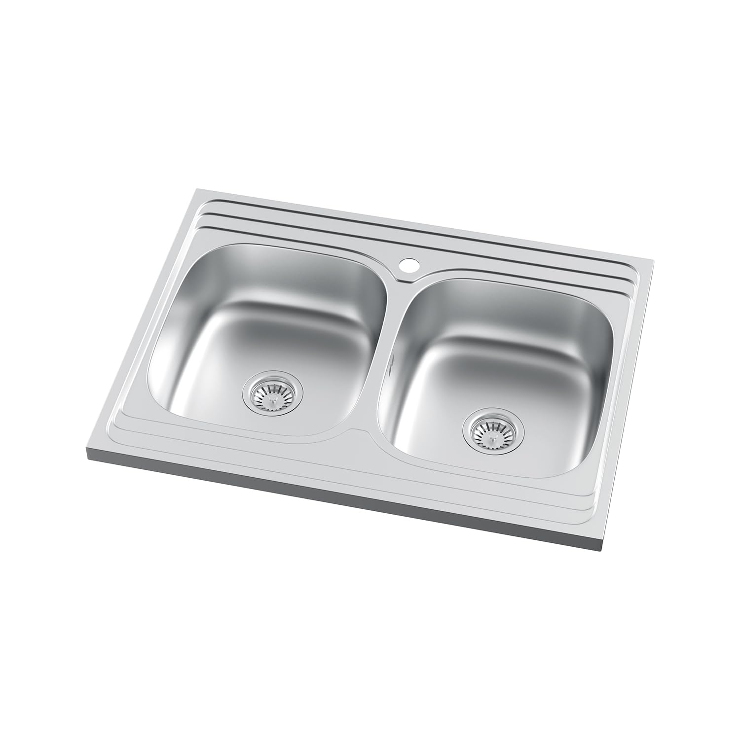 Melanstar Edelstahl Spülbecken Doppelspüle 80x60cm - Küchenspüle Mit Siphon Set & Antikondens