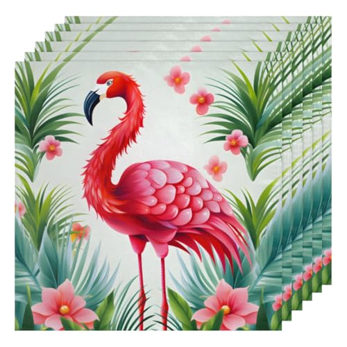 Servilletas de Tela Tropical Flamingo Set x6 50.5x50.5 cm miniatura 1