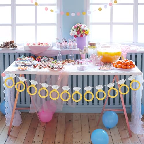 Image of Wedding Diamond Ring Banner Engagement Party Bachelorette Banner Party Decoration Supplies Bridal Shower Shower Photo Prop Hanging Decoration