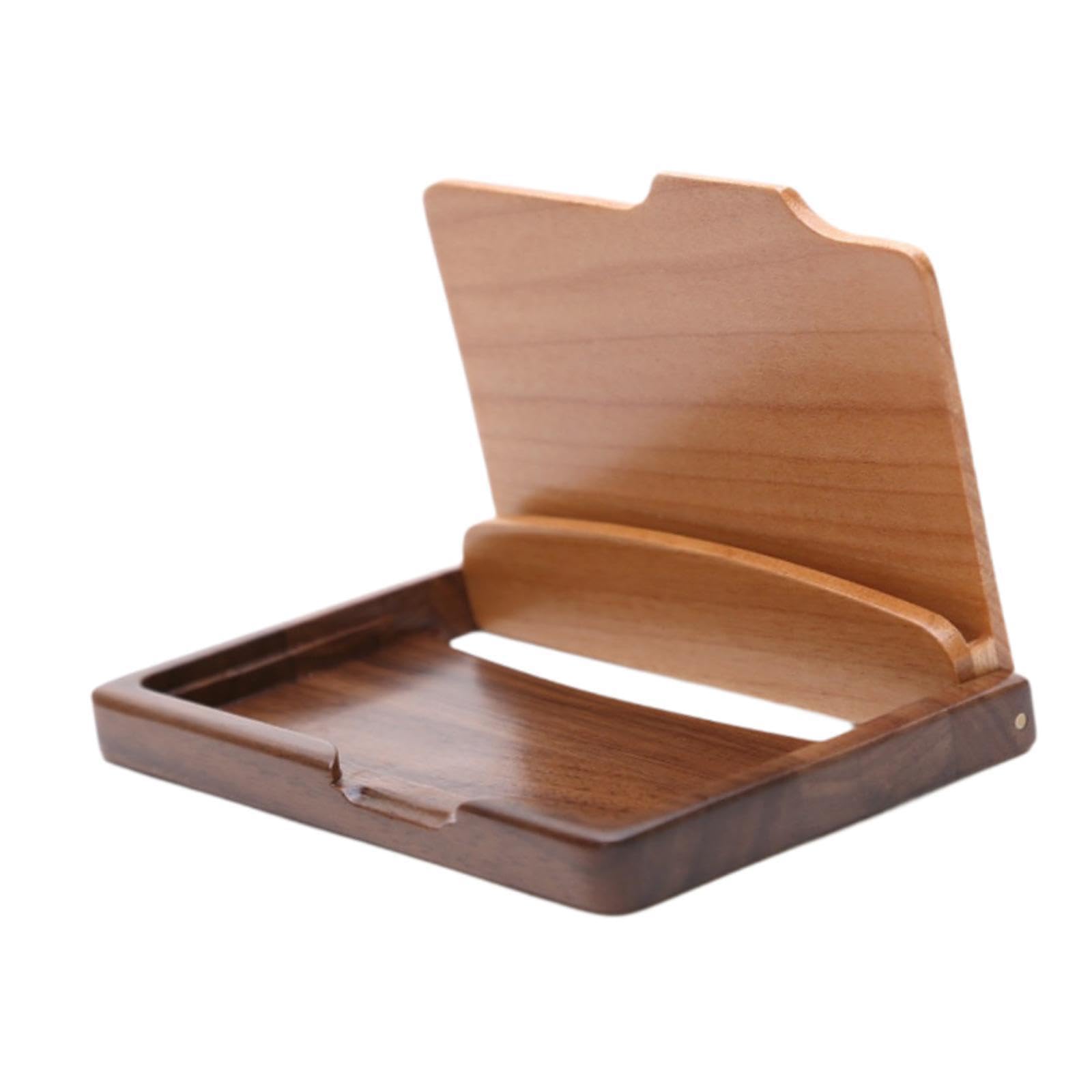 Zanthicia Wood Card Case Holder Unique Closure Elegant Effortless Access Desk Organization Gift For Colleagues Front Desks . Wooden Business Card Case With