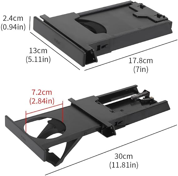 Dash Retractable Drink Cup Holder Black for Toyota Landcruiser 80 Series 1995-On