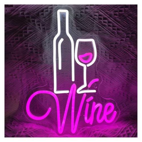 Luces Art Decoration Christmas Letrero De Neón De Vino Tinto Con Alimentación USB E Interruptor Para Fiestas, Bares, Clubes, Cuevas, Arte, Logotipo, Decoración, Tienda 30X32cm(UN)