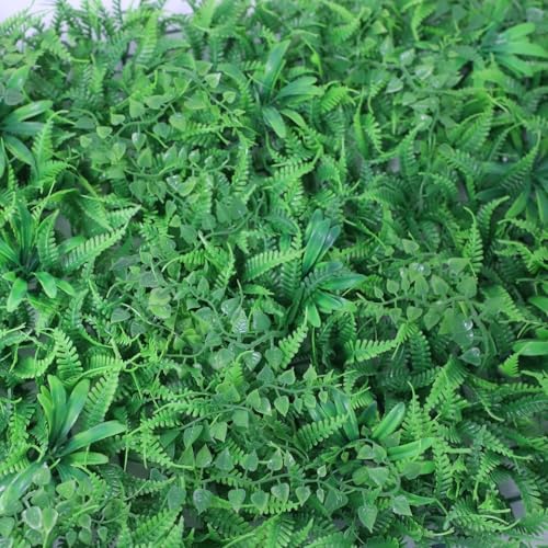 CYRENT Pannello da parete artificiale in erba verde, 40 x 60 cm, tappetino per siepe in finto bosso per interni ed esterni, decorazione da giardino, recinzione, hotel, bar, sfondo