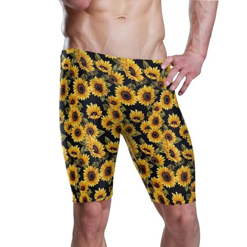 Sunflower Flowers Men's Swim Jammers Racing & Training Swimsuit Fast, Flexible,Comfortable XXXL B0402456