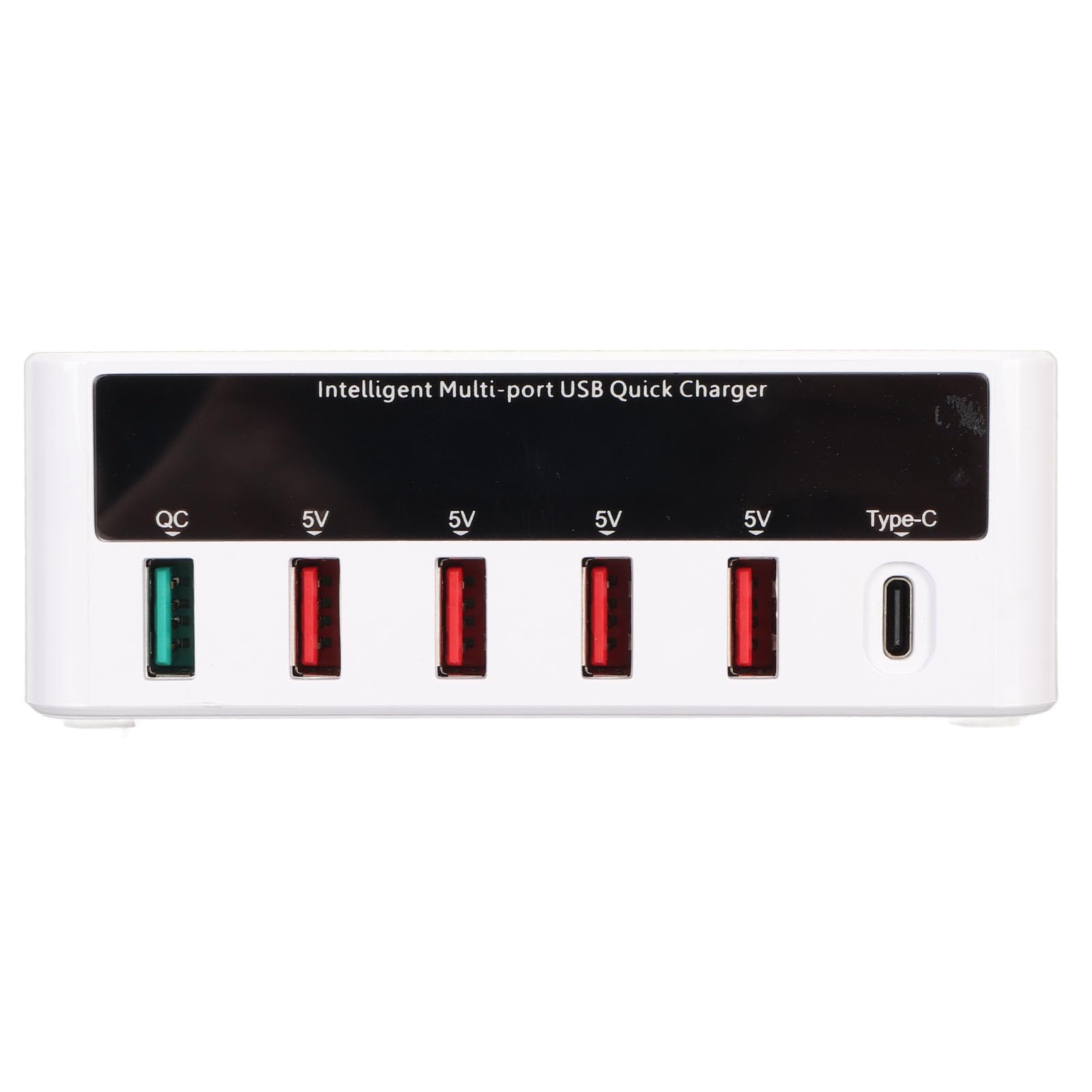 Station de Charge Rapide USB à 6 Ports avecQC 3.0, Chargeurs PD, écran LED pour Une Large compatibilité (Prise UE)