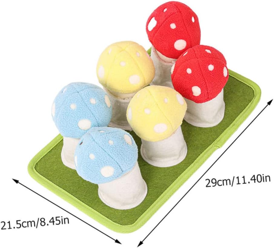 INOOMP Interactive Slow Feed Dog Mushroom Shape for Bite Chew Training Safe Non Toxic Enrichment Mat for Sniffing and Dental Cleaning Lightweight Portable Pet Slow Eating Snack Feeding