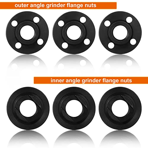 Image of 12 pcs Angle Grinder Flange Nuts 5 /8 inch-11, Suit for All 4-1 /2 inch with 2 pcs Spanner, Angle Grinder Flange Replacement for Makita, Ryobi, Dewalt, Milwaukee, Craftsman