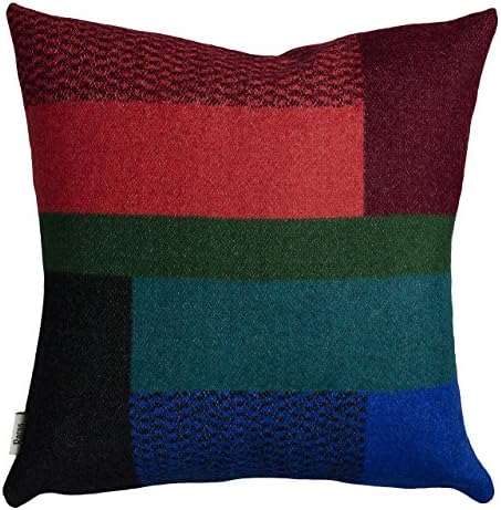100% Norwegian Wool Reversible Designer Pillow Cushion (Mikkel in Dark)