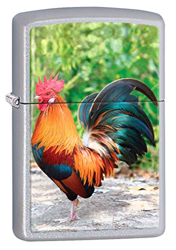 Encendedor Zippo Colorful Rooster Satin Chrome miniatura 1