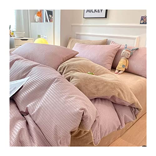 Parure de lit 1,8m en velours de corail épais crème | Douceur luxe hiver