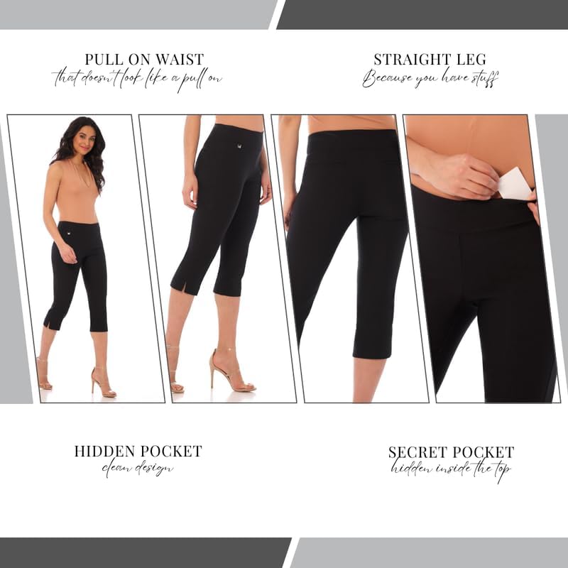 Rekucci Women's Straight Leg Comfort Capri w/Tummy Control and Secret Pocket - Image 8