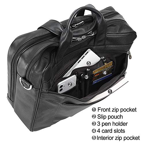 image for TIDING Genuine Leather Briefcase for Men 17