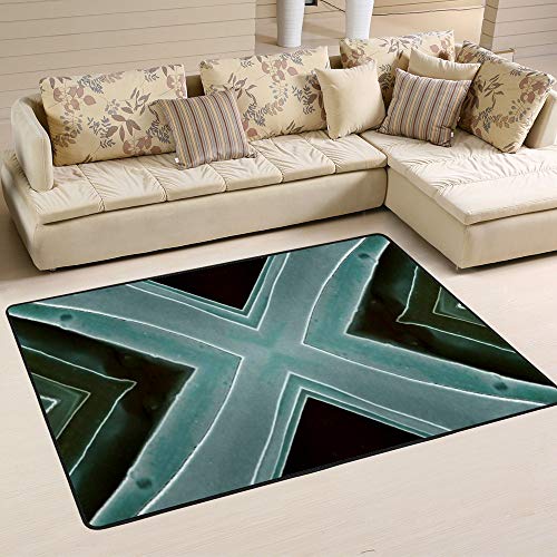 Tapis corail en coton stretch vert et polyester isolant et doux pour le sol