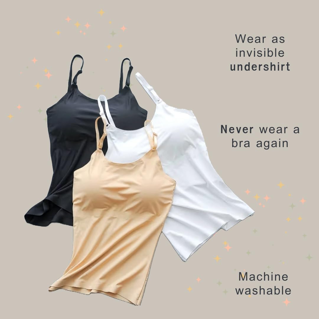 Padded Camisole No Shelf, No Built in Bra, No Elastic Band, No Bra Tank Top Cami - Image 5