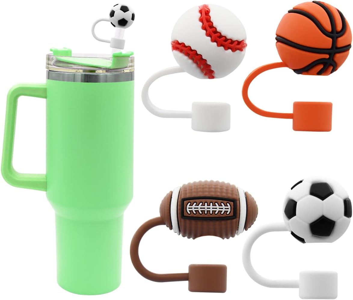 Straw Cover Cap for Stanley Cup,Straw Topper Compatible for 30&40 Oz Tumbler with Handle,10mm 0.4in Dust-Proof Reusable Straw Tips Lids,Straw Tip Covers for Christmas Gifts