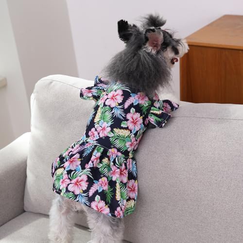 Image of CuteBone Frilly Dog Dress Princess Puppy Birthday Dresses with Ruffled Sleeves Cat Clothes Outfit for Small Dogs Girl Pet Apparel