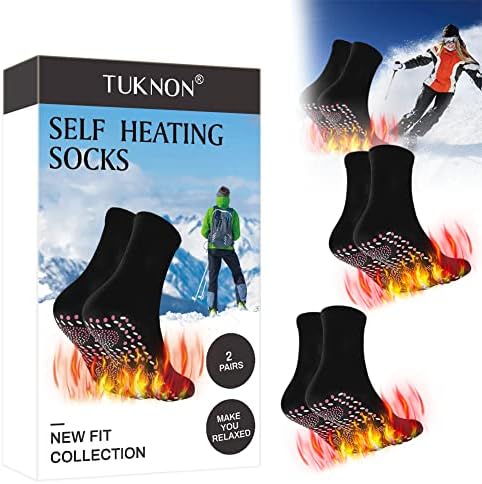 Tourmaline Health Sock,Self-Heating Socks,Magnetic Socks,2 Pairs Heated Socks for Men Women, Comfortable Warm Breathable Massage Anti-Freezing, Used for Fishing Camping Hiking Skiing Foot Warmer